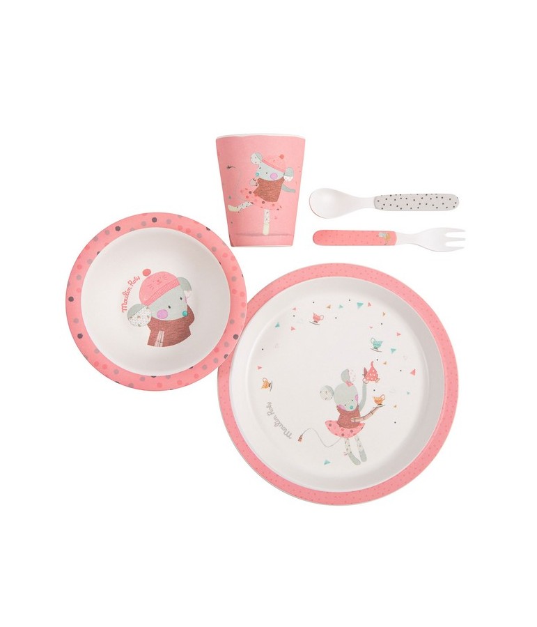 Set Vaisselle Rose Les Jolis Trop Beaux Moulin Roty